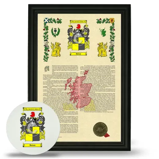 Botan Framed Armorial History and Mouse Pad - Black