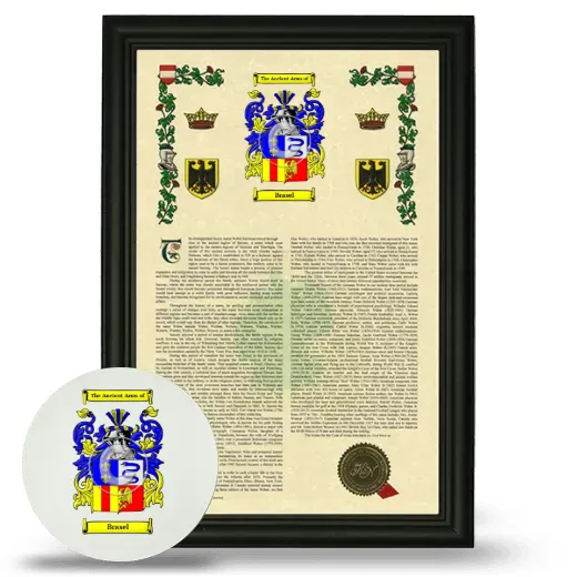 Brasel Framed Armorial History and Mouse Pad - Black