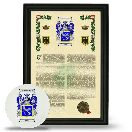 Brat Framed Armorial History and Mouse Pad - Black
