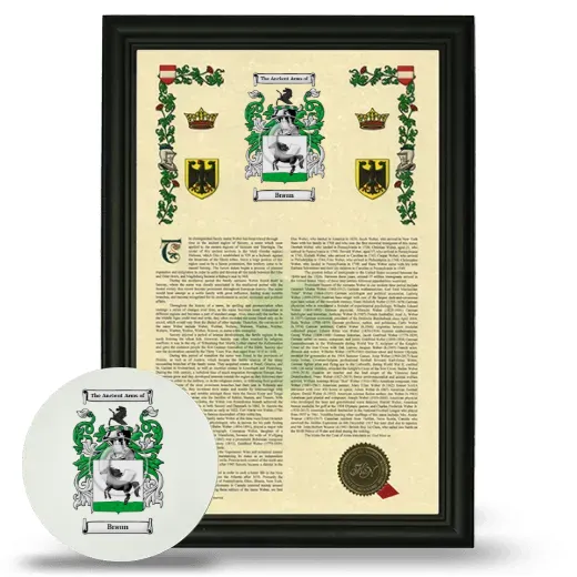 Braun Framed Armorial History and Mouse Pad - Black
