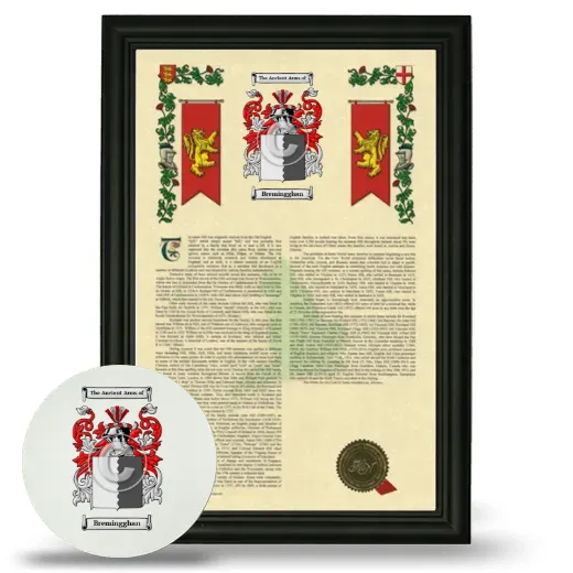 Bremingghan Framed Armorial History and Mouse Pad - Black
