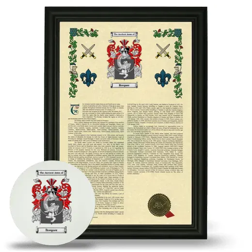 Brequer Framed Armorial History and Mouse Pad - Black