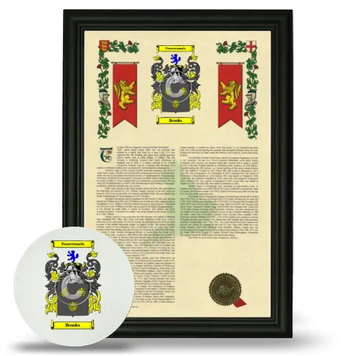 Brooks Framed Armorial History and Mouse Pad - Black