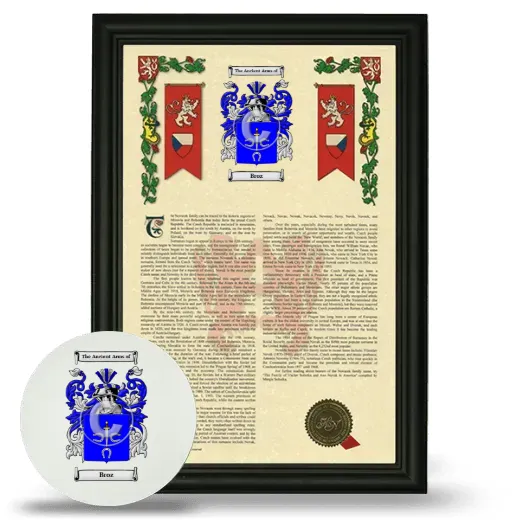 Broz Framed Armorial History and Mouse Pad - Black