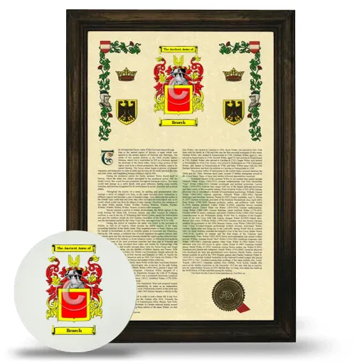 Bruech Framed Armorial History and Mouse Pad - Brown