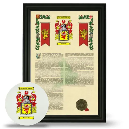 Brumett Framed Armorial History and Mouse Pad - Black