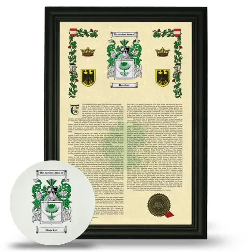Buecker Framed Armorial History and Mouse Pad - Black