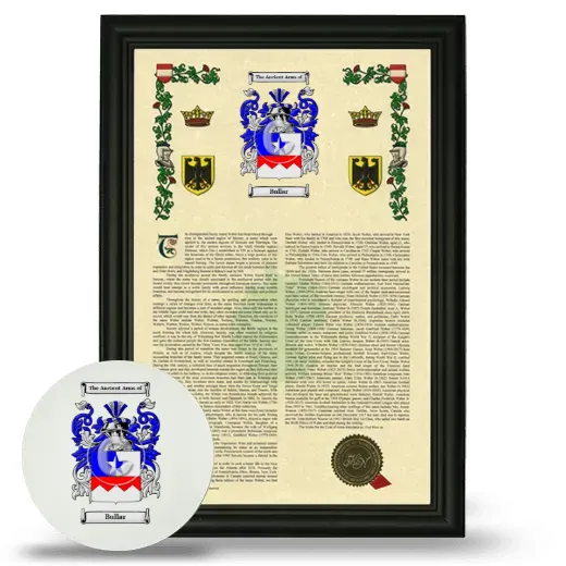 Bullar Framed Armorial History and Mouse Pad - Black