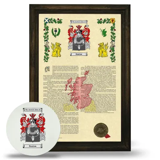 Bunton Framed Armorial History and Mouse Pad - Brown