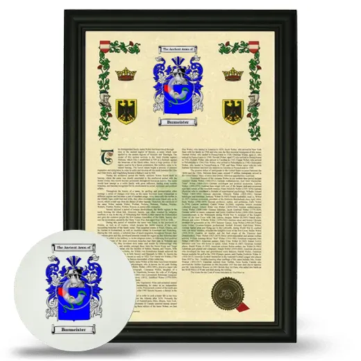 Burmeister Framed Armorial History and Mouse Pad - Black