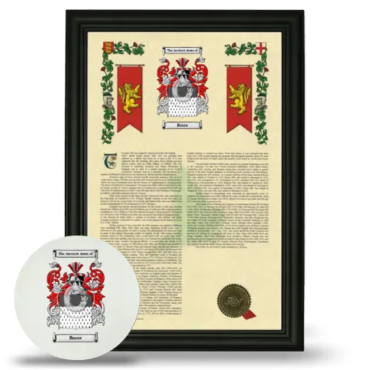 Burre Framed Armorial History and Mouse Pad - Black