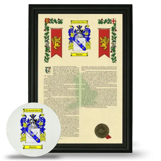 Burress Framed Armorial History and Mouse Pad - Black