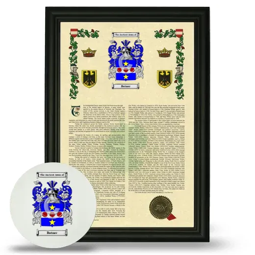 Butner Framed Armorial History and Mouse Pad - Black