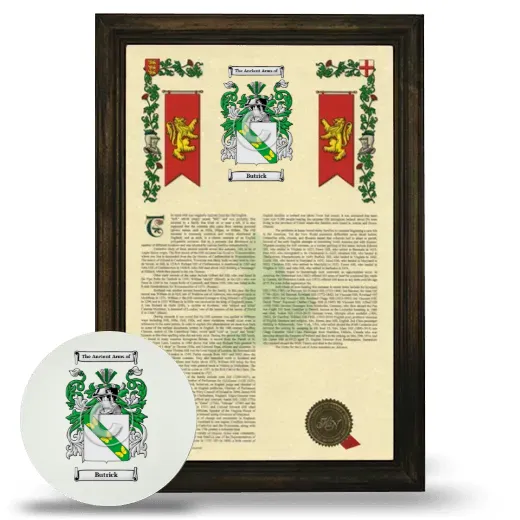Butrick Framed Armorial History and Mouse Pad - Brown
