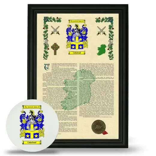 Cahalend Framed Armorial History and Mouse Pad - Black