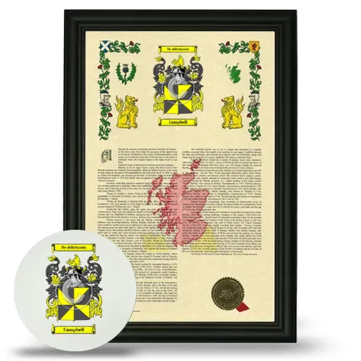 Campbell Framed Armorial History and Mouse Pad - Black