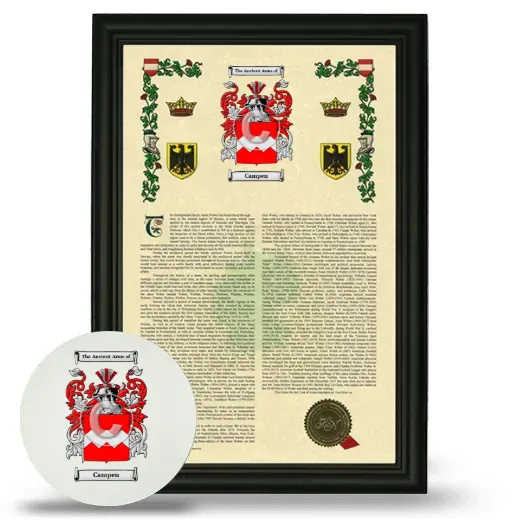 Campen Framed Armorial History and Mouse Pad - Black