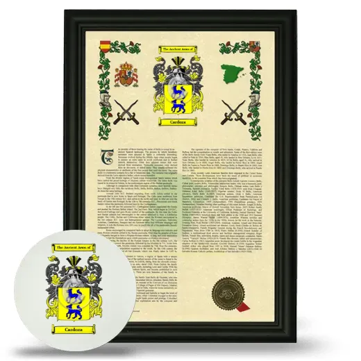 Cardoza Framed Armorial History and Mouse Pad - Black