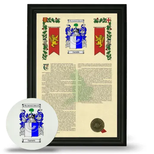 Carveth Framed Armorial History and Mouse Pad - Black