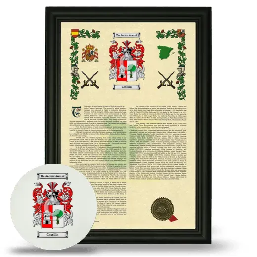 Castilla Framed Armorial History and Mouse Pad - Black