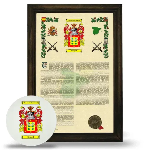 Cesped Framed Armorial History and Mouse Pad - Brown