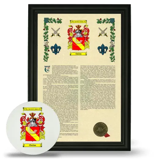 Chalon Framed Armorial History and Mouse Pad - Black