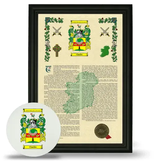 Charles Framed Armorial History and Mouse Pad - Black