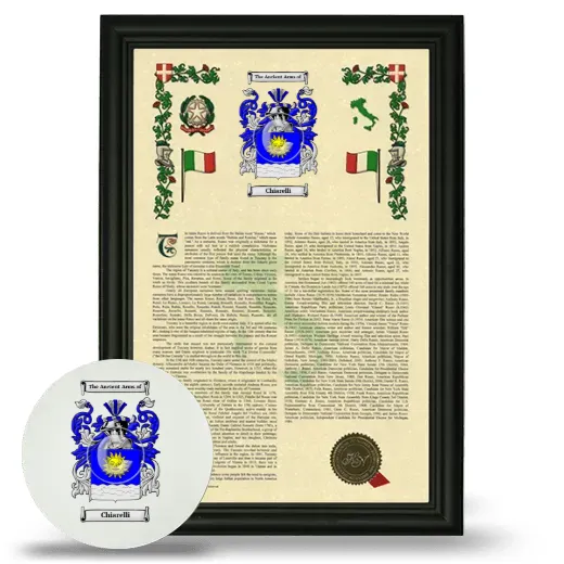 Chiarelli Framed Armorial History and Mouse Pad - Black