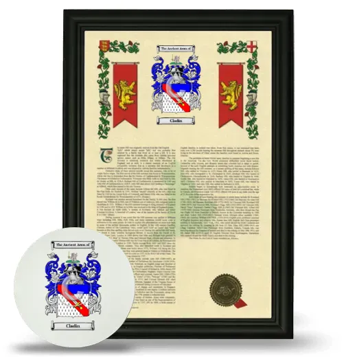 Cladin Framed Armorial History and Mouse Pad - Black