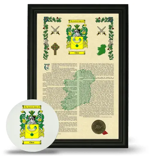Clear Framed Armorial History and Mouse Pad - Black