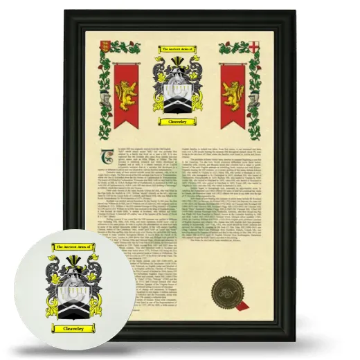 Cleaveley Framed Armorial History and Mouse Pad - Black
