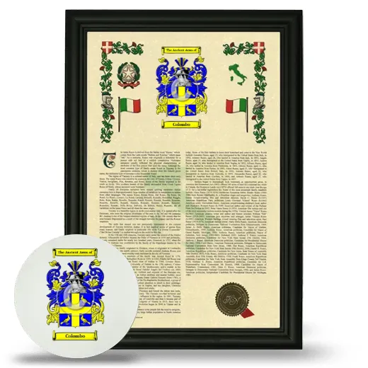 Colombo Framed Armorial History and Mouse Pad - Black