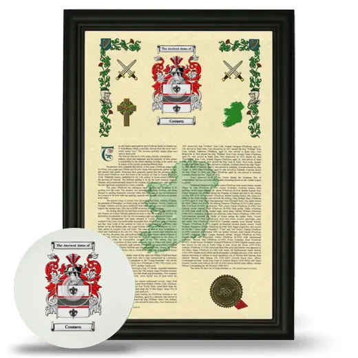 Coonen Framed Armorial History and Mouse Pad - Black