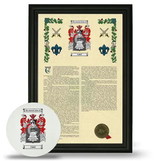 Cotel Framed Armorial History and Mouse Pad - Black