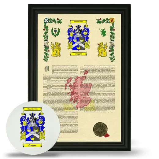 Craggen Framed Armorial History and Mouse Pad - Black