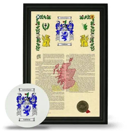 Crichton Framed Armorial History and Mouse Pad - Black