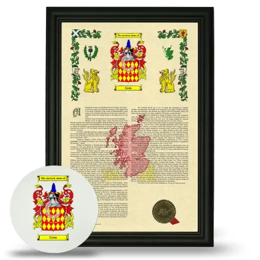 Cron Framed Armorial History and Mouse Pad - Black
