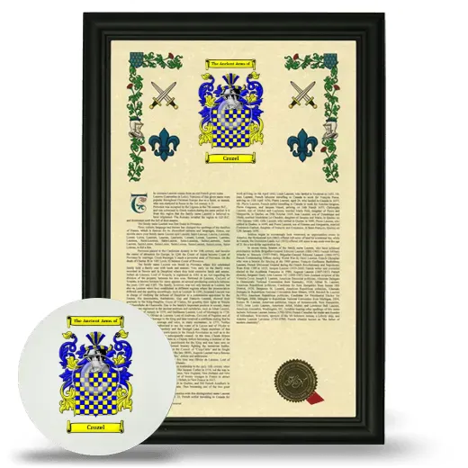 Crozel Framed Armorial History and Mouse Pad - Black