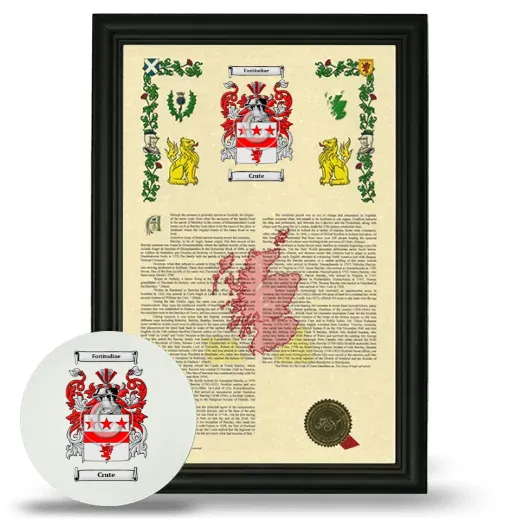 Crute Framed Armorial History and Mouse Pad - Black
