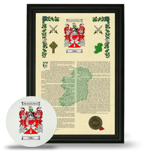 Cullen Framed Armorial History and Mouse Pad - Black