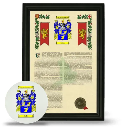 Cutler Framed Armorial History and Mouse Pad - Black