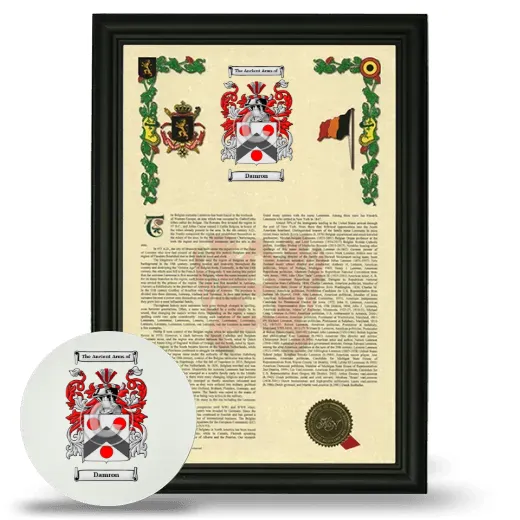 Damron Framed Armorial History and Mouse Pad - Black