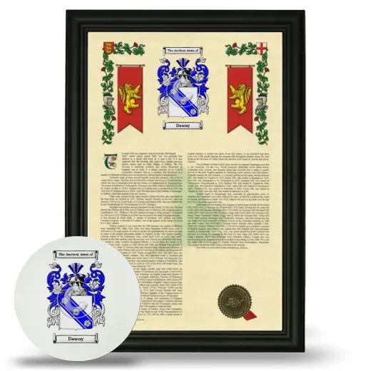 Dawny Framed Armorial History and Mouse Pad - Black