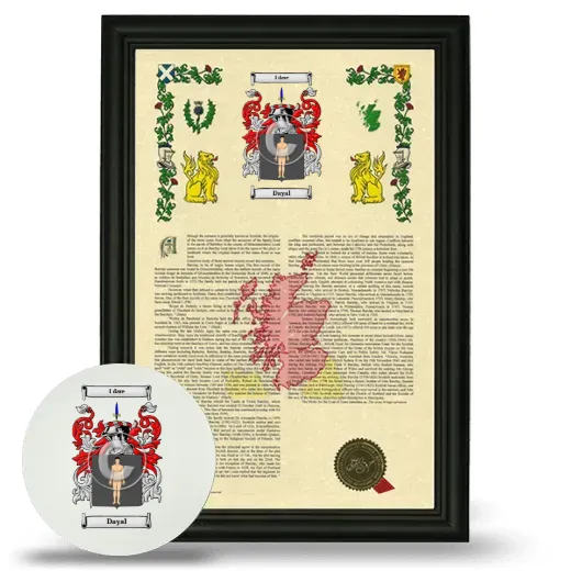 Dayal Framed Armorial History and Mouse Pad - Black