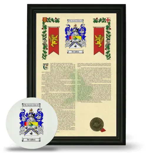 De raben Framed Armorial History and Mouse Pad - Black
