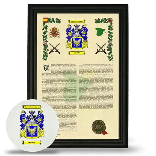 De soto Framed Armorial History and Mouse Pad - Black