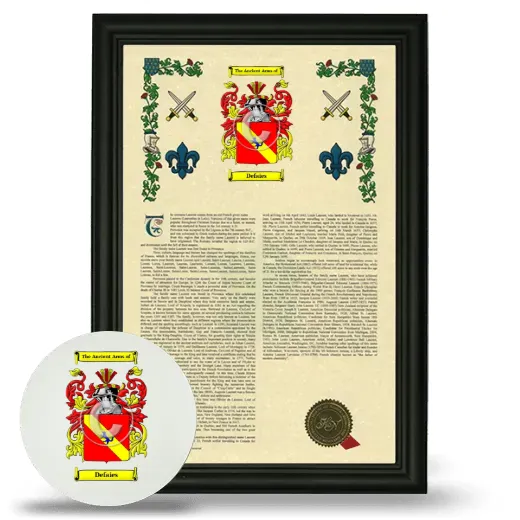 Defaies Framed Armorial History and Mouse Pad - Black
