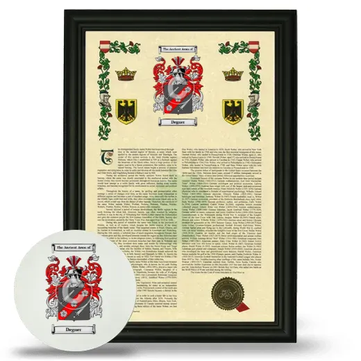 Degner Framed Armorial History and Mouse Pad - Black