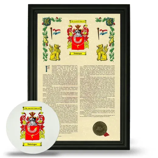 Deininger Framed Armorial History and Mouse Pad - Black