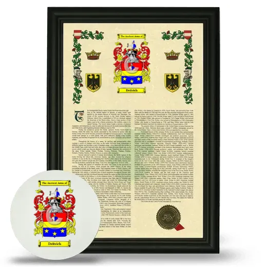 Deitrich Framed Armorial History and Mouse Pad - Black
